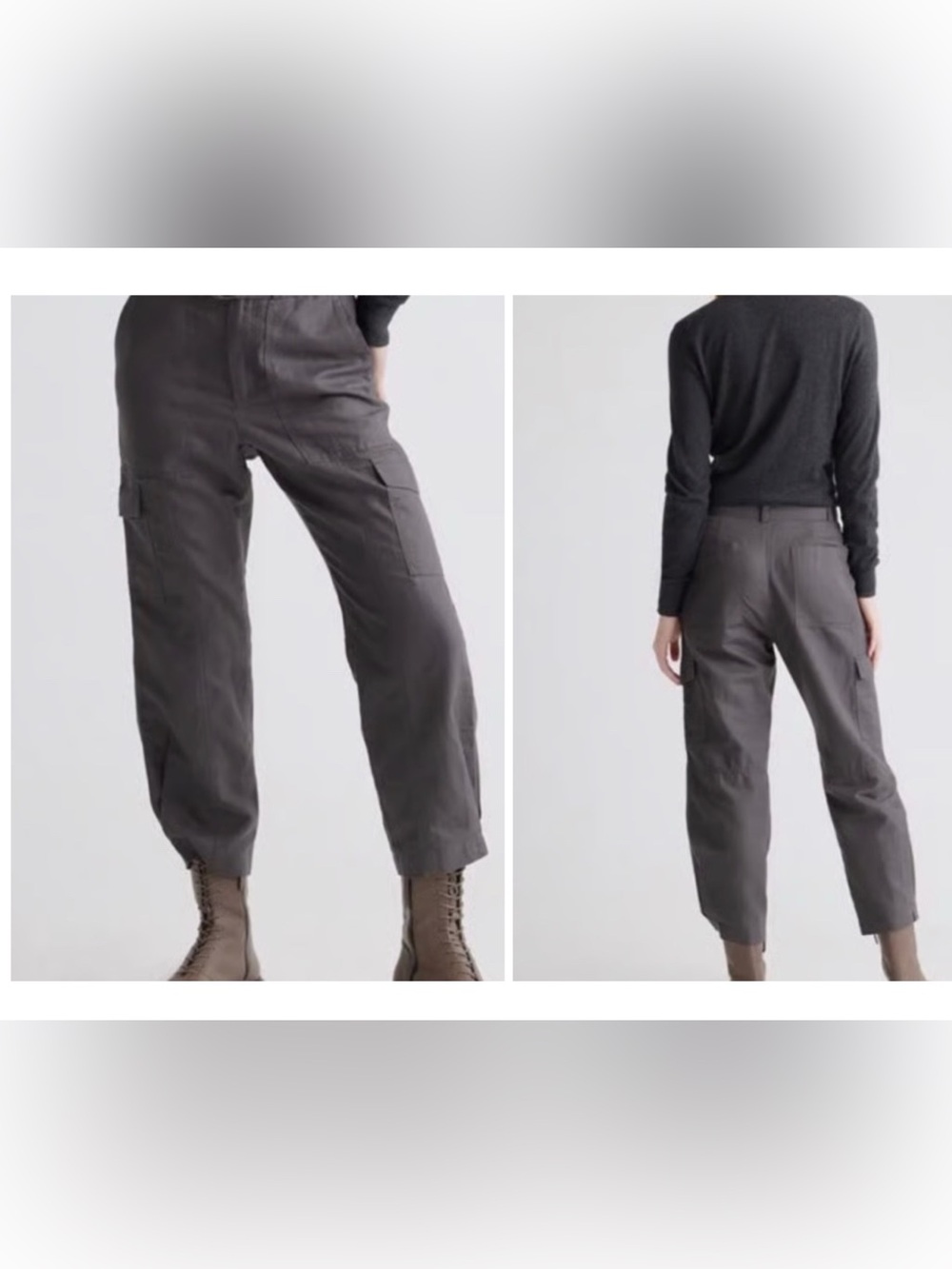 Quince XS Cotton Linen Cotton Twill Cargo Pants In Charcoal